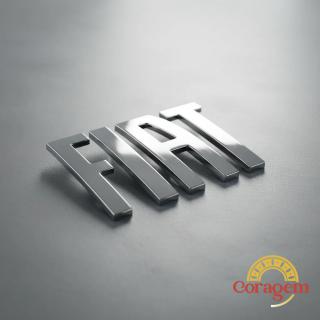 Emblema Letreiro Fiat Grande Chromo Cromado Titano Prateado