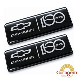 Par Emblema Alumínio 100 Anos Chevrolet Original